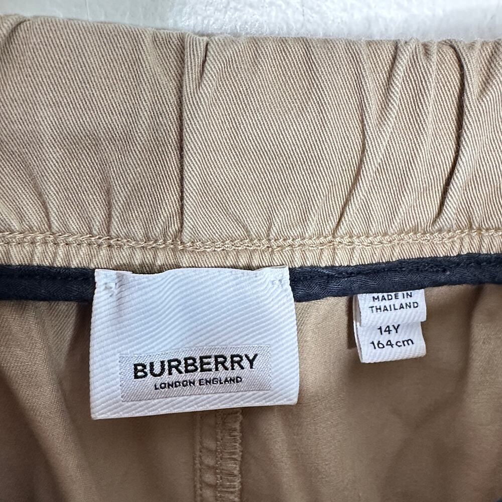 BURBERRY Chino Drawstring Pants Khaki Sz Kids Youth 14Y/Large $185 {I34} - Picture 4 of 6